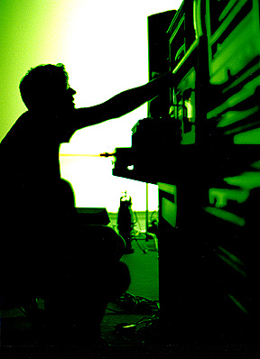 Jon Tucker operating the motion control system